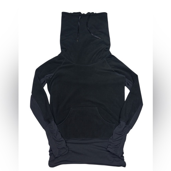 Lululemon Women’s Don’t Hurry Be Happy Fleece Cowl Neck Hoodie Black Size 6 - Picture 6 of 13